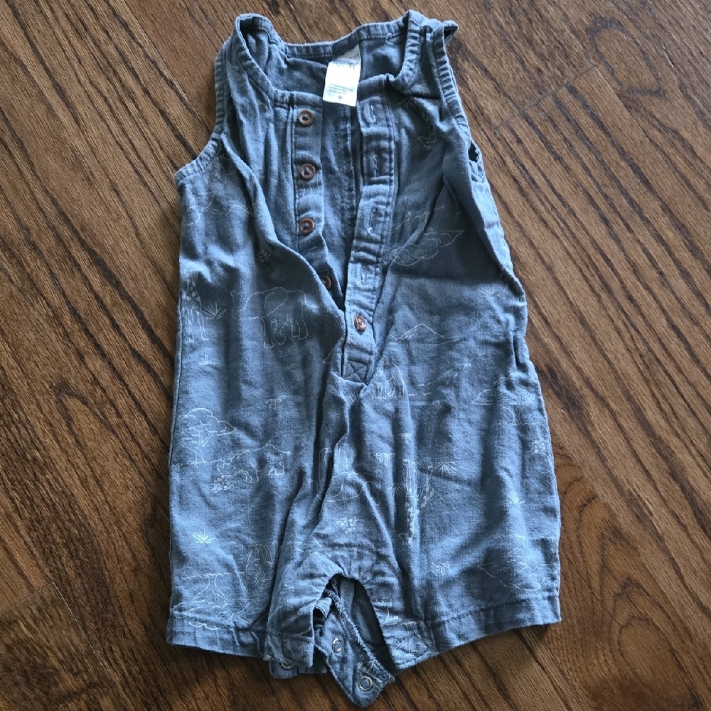 Blue Sleeveless Baby Romper